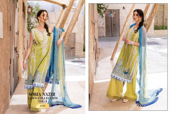Shree Sobia Nazir Lawn 5 Festive Wear Cotton Pakistani Salwar Kameez Collection 